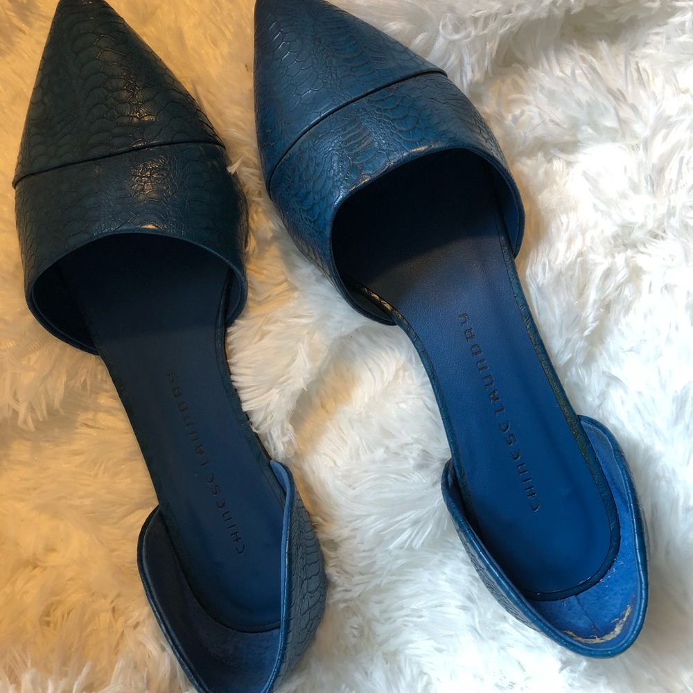 EUC Chinese Laundry D’Orsay snakeskin flats,, 9